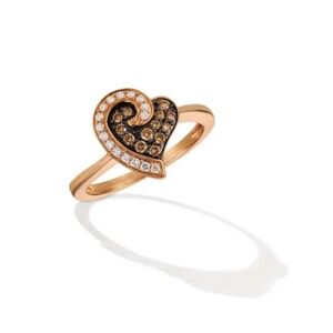 Le Vian Heart Ring  Chocolate and Vanilla Diamonds in 14K Strawberry Gold